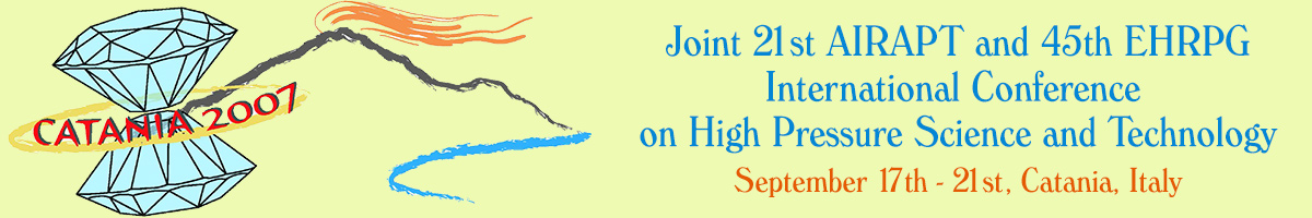 Joint 21st AIRAPT and 45th EHRPG International Conference on High Pressure Science and Technology, September 17th - 21st, Catania, Italy